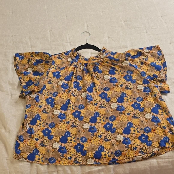 THML Floral Blouse - Blue and Yellow - Picture 5 of 11